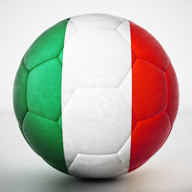 Football covered with flag of Italy.